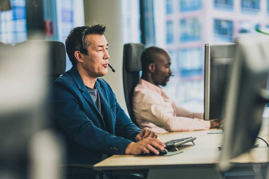 Remote IT support team at work