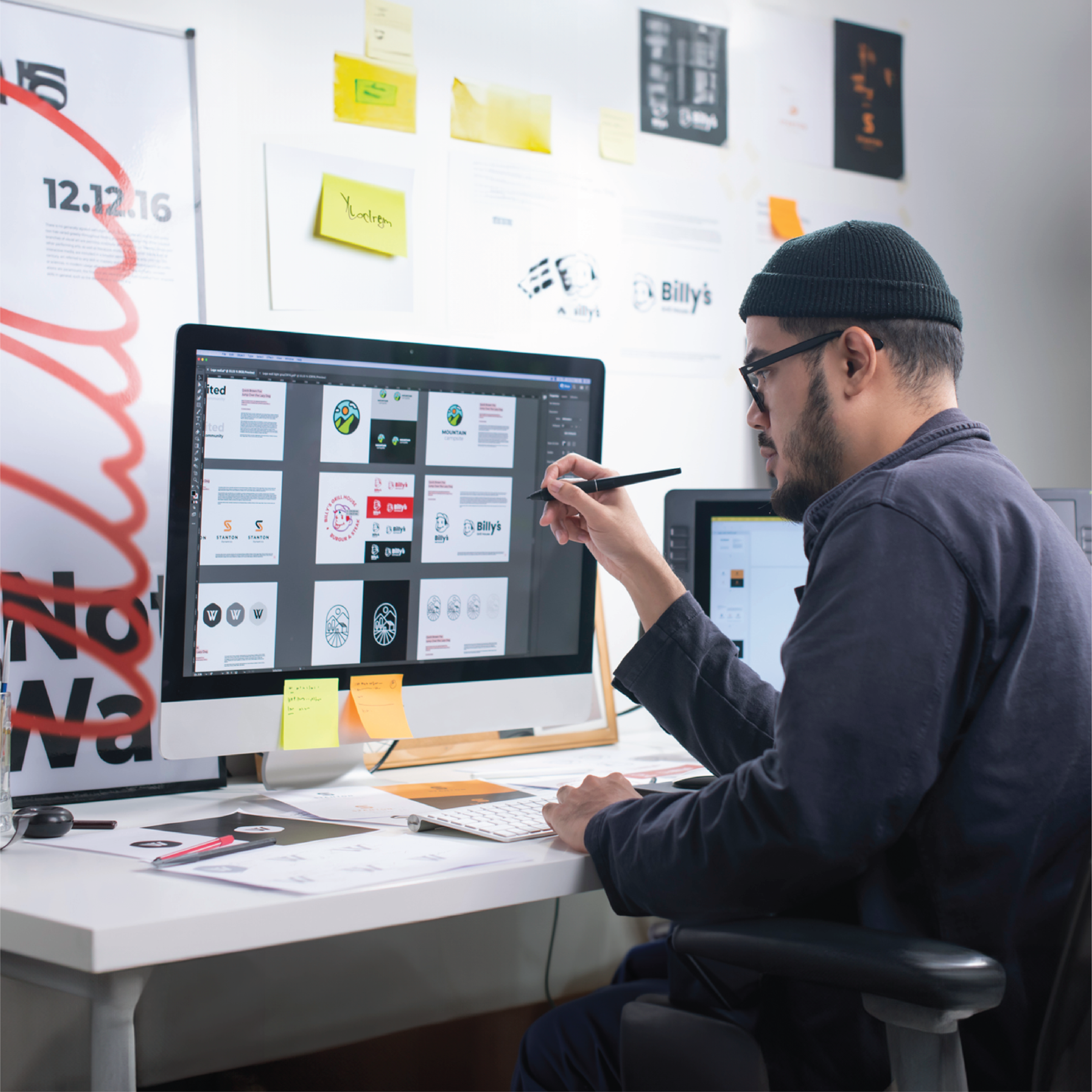 Graphic designer working on logo and brand design